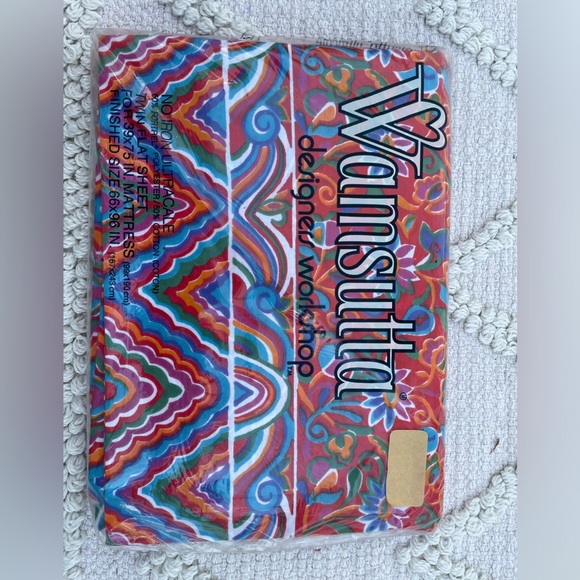 NWT Groovy Boho 70’s TWIN Sheet / Vintage WAMSUTTA Twin Flat Sheet / Psy… - Picture 4 of 7